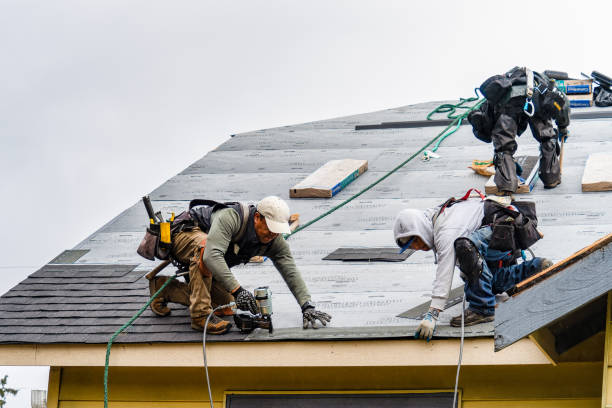 Professional Gutter Installation technician working in Sunset Beach, NC